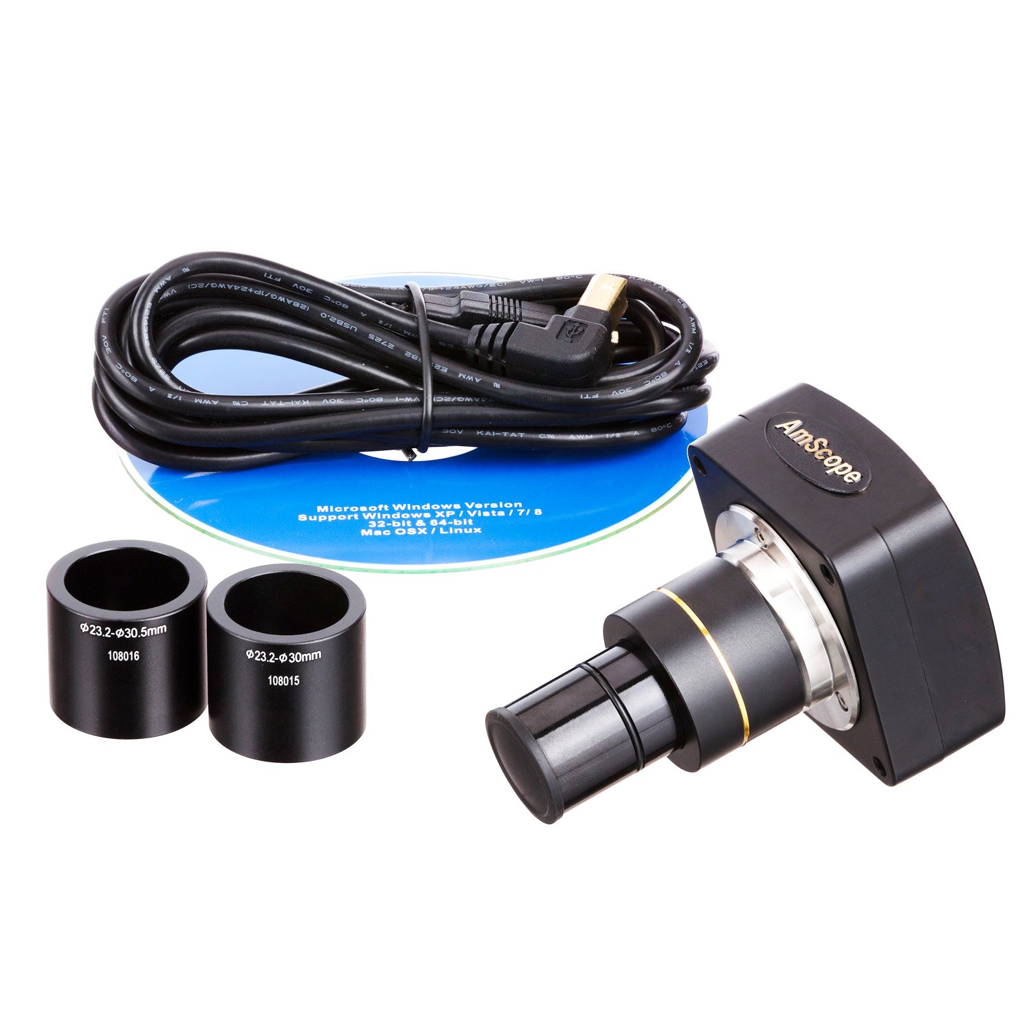 AmScope MU500-CK 5MP USB Microscope Camera + Software + Calibration Kit