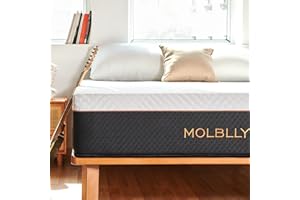 Molblly Queen Mattress, 12 Inch Spring Foam Mattress in a Box, Fiberglass Free,Breathable Bed Comfortable Mattress for Cooler Sleep Supportive & Pressure Relief, Queen Size Bed,