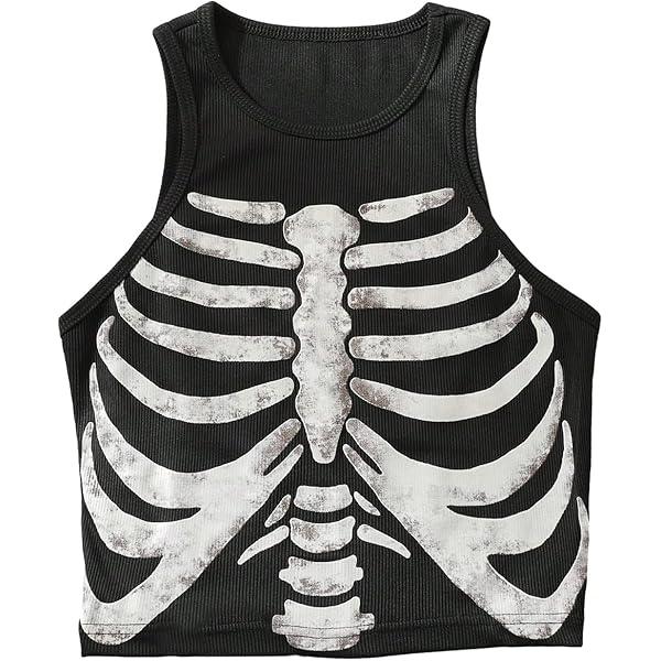 SOLILOQUY Women E Girl Gothic Camisole Y2k Grunge Crop Top Retro