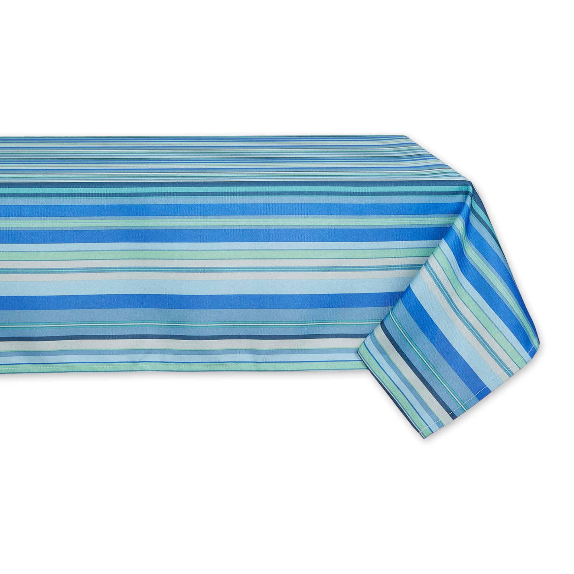 DII Indoor/Outdoor Tabletop Collection Multi-use, Machine Washable, Striped, Tablecloth, 60x84, Blue Ocean