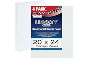 U.S. ART SUPPLY US Art Supply 20 X 24 inch Professional Artist Quality Acid Free Canvas Panel Boards for Painting (Pack of 4)
