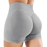 YEOREO Women's Workout Gym Shorts 4.5" Colinne Butt Lifting Hidden Scrunch Seamless Impact Booty Biker Shorts