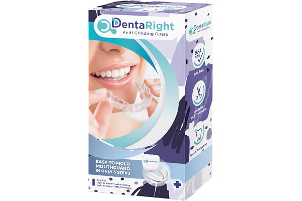 DentaRight 5-Pack Moldable Mouthguards Custom Fit Dental Night Guard for Teeth Grinding and Clenching Comfortable Regulat and