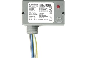 Functional Devices RIB2401D Pilot Relay, 10 Amp DPDT, 24 Vac/dc/120 Vac Coil, NEMA 1 Housing