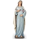 BC Catholic Expectant Mary Mother Statue, 12.8" H Blessed Virgin Mary Figure, Pregnant Mary for Pregnant Mom Gift, Inspirational Home décor of Peace Love Hope, Handpainted by Buildclassic