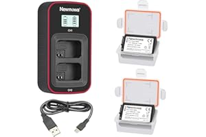 Newmowa NP-FW50 Replacement Battery (2 Pack) and Smart LCD Display Dual USB Charger for Sony FW50 and Sony a6000,a6100,a6300,