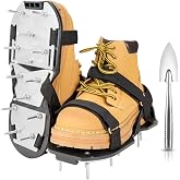 DenForste Lawn Aerator Shoes for Grass - Pre-Assembled Grass Aerator Shoes for Lawn - Soil Yard Aerator Tool for Aerating Patio Garden, Black