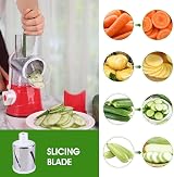 Wieat 3 in 1 Rotary Cheese Grater Vegetable Slicer Stainless Steel Chopper view 5