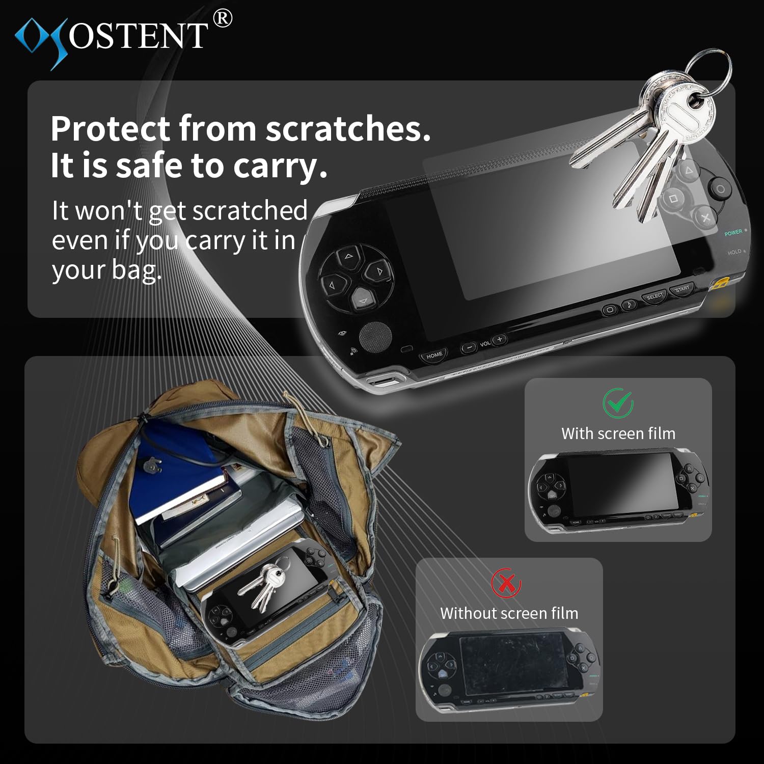 OSTENT 3 x Ultra Clear Screen Guard Film LCD Protector Skin for Sony PSP 1000/2000/3000