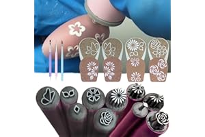 FUPAH 10PCS Nail Art Flower Stamp Pen, Nail Art Stamp Pen Set, Nail Art Stamp Pens DIY Nail Art Tools, Nail Art Pens Nail Design Tools for Nail Art, Dotting Tools Nail Art Nail Graffiti for DIY (10)