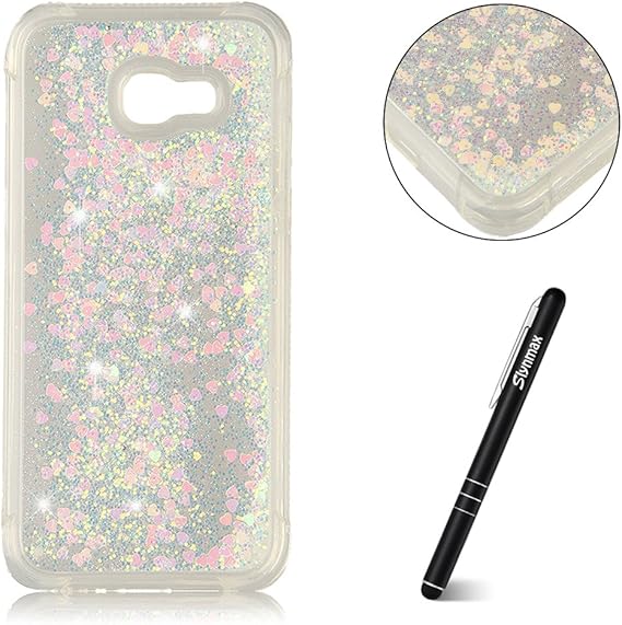 Galaxy A5 2017 Hülle Transparent,Galaxy A5 2017 Handyhüllen Silikon,Slynamx Treibsand Glitter