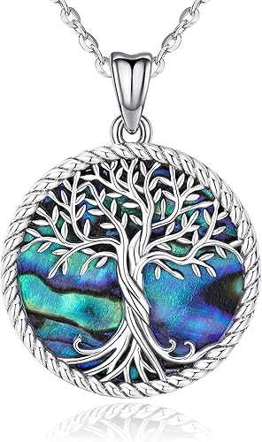 Baum Des Lebens Halskette 925 Sterling Silber Abalone Muschel Familie Baum Des Lebens Anhanger Personalisierte Silber Schmuck Fur Frauen Besondere Geschenke Fur Mama Freundin Frau Amazon De Schmuck