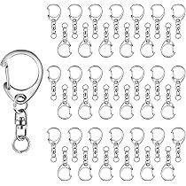 Roctee 50 pcs Lobster Clasp Key, Keychain Clip, Swivel Clasps