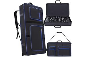 Aleemin DJ Controller Case Compatible with XDJ-AZ/XDJ-XZ/DDJ-SZ/RZ, DJ Travel Gig Bag with 10MM Soft Padded & Multi-pocket fo