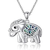 URONE Animal Necklace 925 Sterling Silver Raccoon/Squirrel/Skunk/Hedgehog/Elephant Pendant Necklace Animal Jewelry Gifts for Women