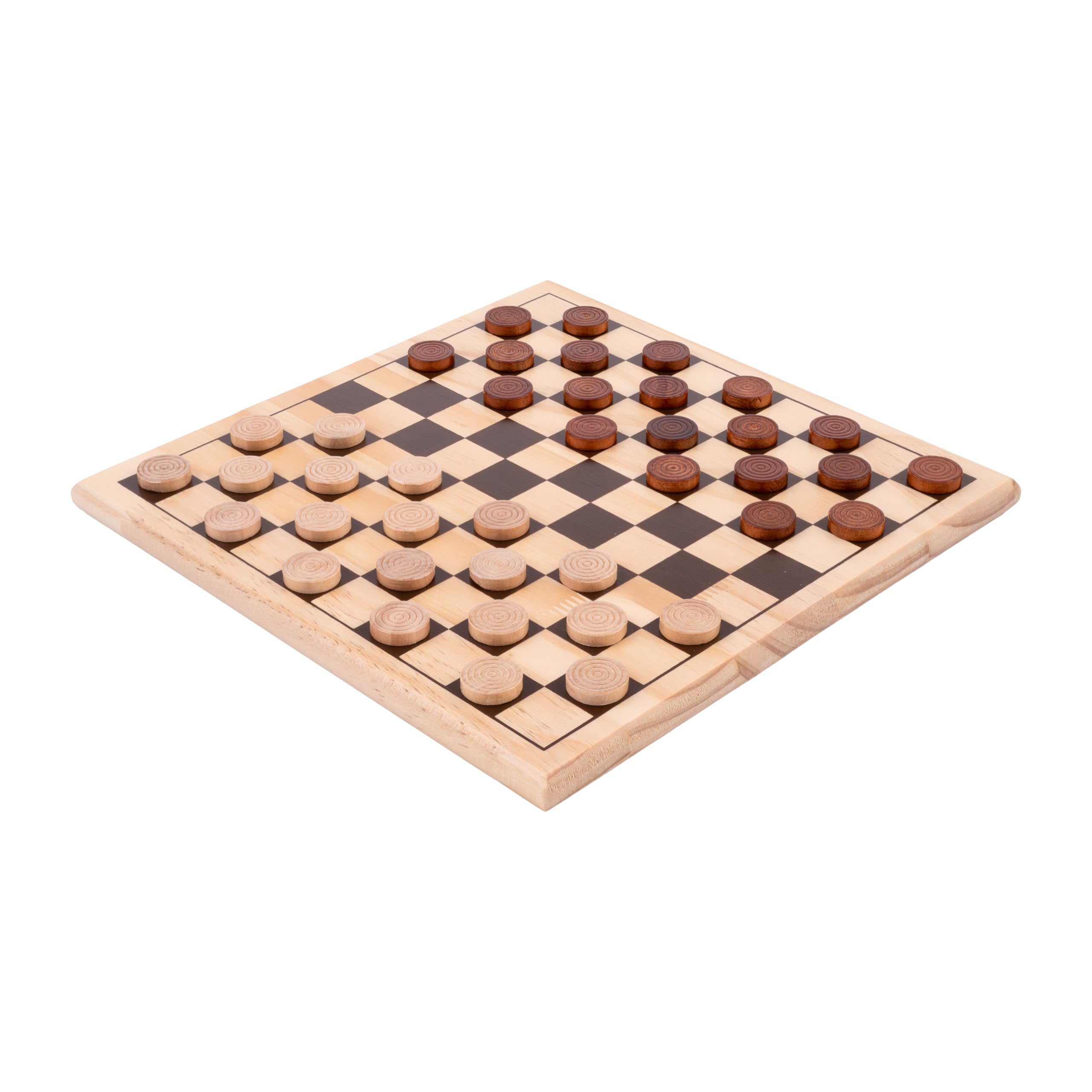 Engelhart - 150235-150236 - chess game and Checkers birch wood - 12 "x 12" - solid wood game board - complete game with pieces - ages 6 and up (Checkers)