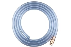 Darnassus Siphon Hose Pump, Manual Hand Fuel Transfer Pump for Gasoline Gas Oil Fuel Petrol Diesel Fluid Water, 1/2" Valve Virgin Grade Tubing Safe with Brass Connector (1/2" Blue 10 FT)