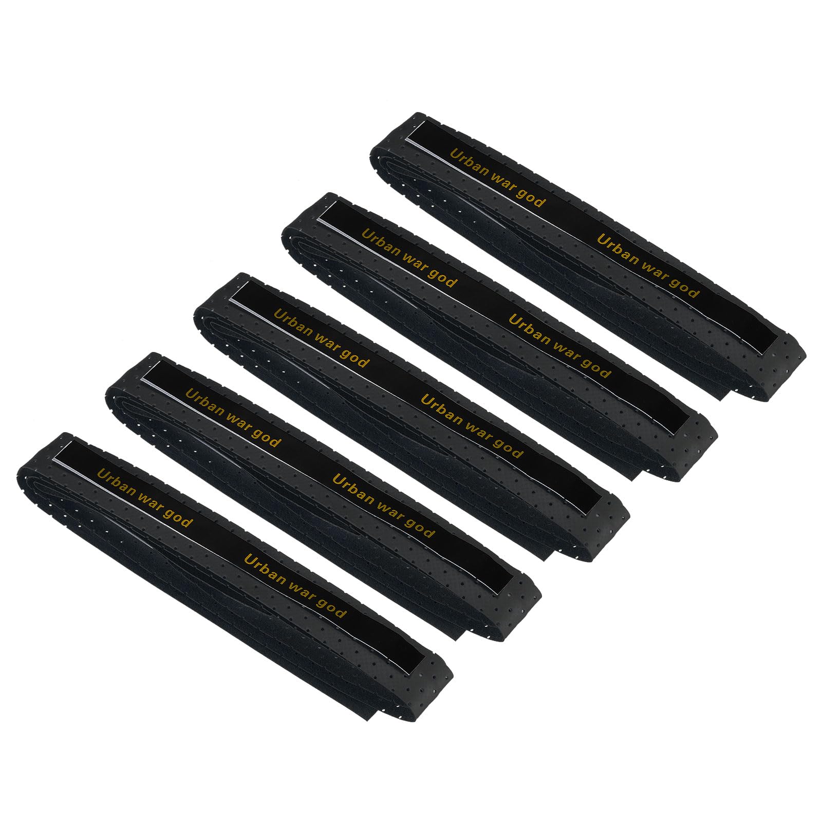 PATIKIL 43.3" Tennis Racket Grip Tape, 5 Pack Anti Slip PU Badminton Overgrip New Racquet Grip Absorbs Sweat Dots Tape with Raised Ridges for Baseball Pickleball Paddle, Black