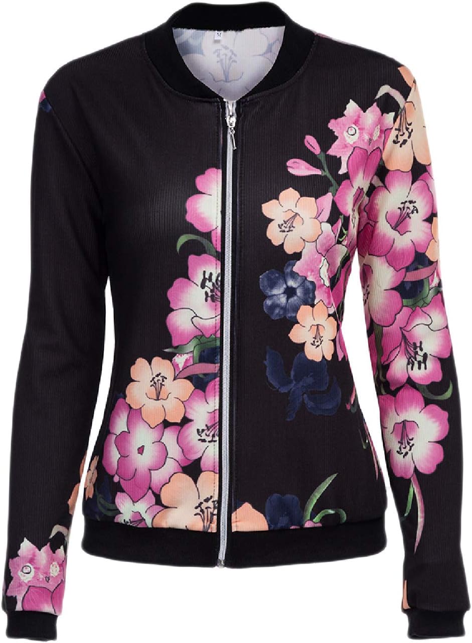 Women Outwear Full Zip Print Open Cardigan Jacket Plus Size