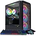 STGAubron Gaming PC Desktop, Radeon RX 580 16G, AMD Ryzen 5 2600 up to 3.9GHz, 16G DDR4, 512G SSD, 600M WiFi, BT 5.0, RGB Fan x 4, Windows 11 Home