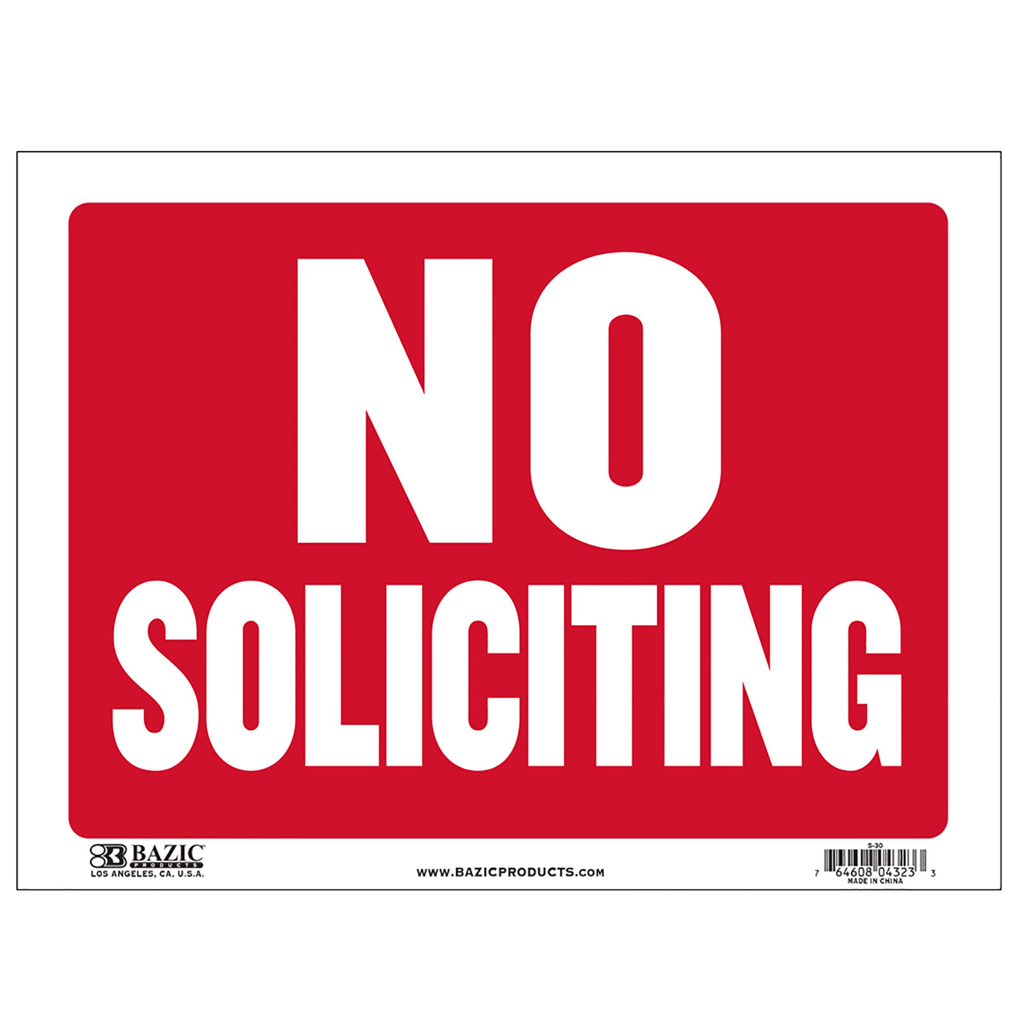 Photo 1 of BAZIC No Soliciting Sign 9"X12", Plastic Signs Signage Large Visibility for Home Business Store Office Restaurants Bars Retail Salon Shop, 1-Pack