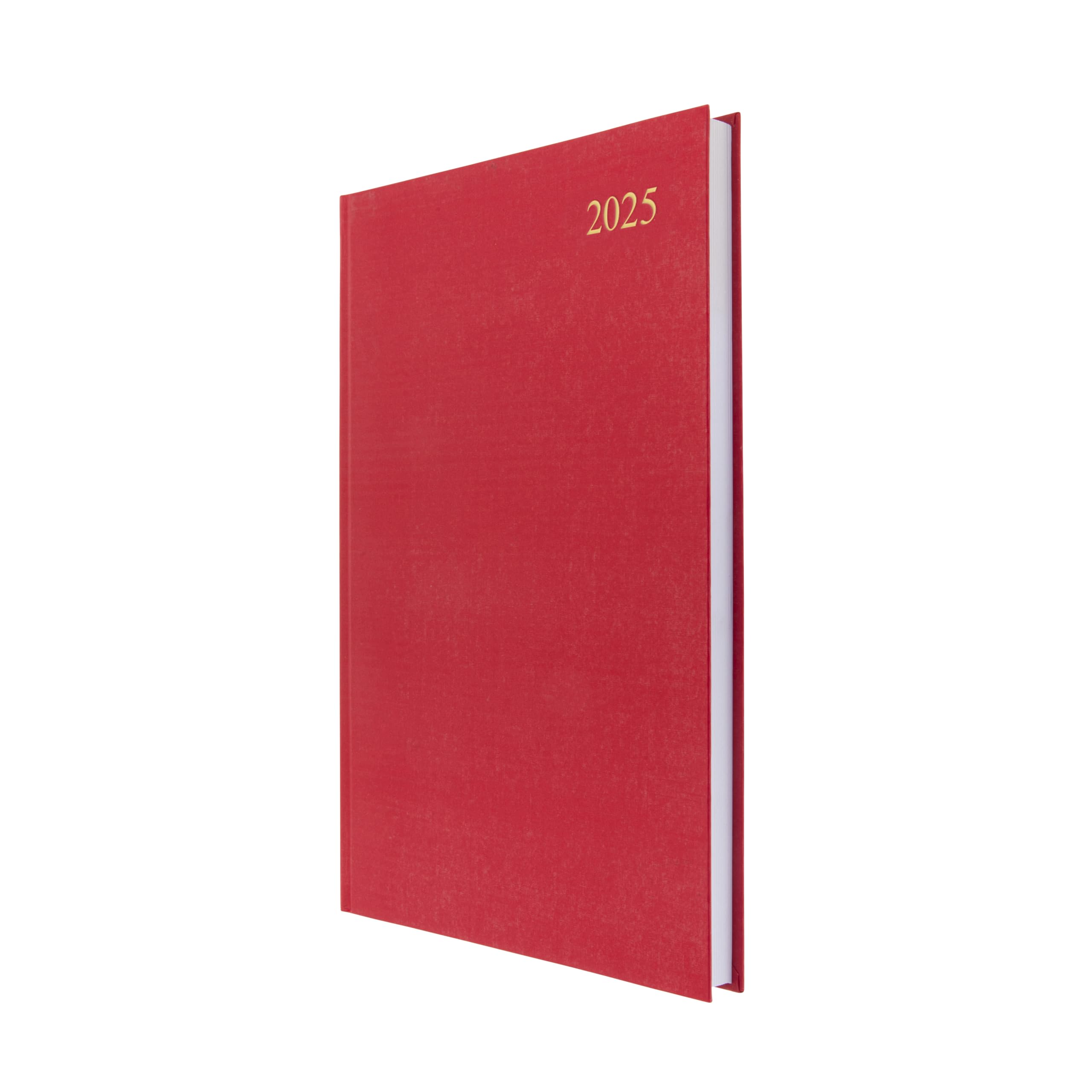 Collins Essential 2025 Eco Friendly Diary - A4 Day to a Page Business Planner with Leathergrain Hardback Cover and Recycled Paper - Red - E-ESSA41.15-25
