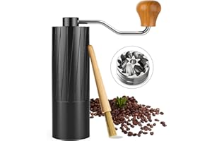Ankrs Manual Coffee Grinder, Stainless Steel Burr Hand Coffee Bean Grinder,30g Portable Espresso Grinder for Hand Grinder Gift, Moka Pot, Espresso Maker, Chemex, Camping, Kitchen & Travel-Black