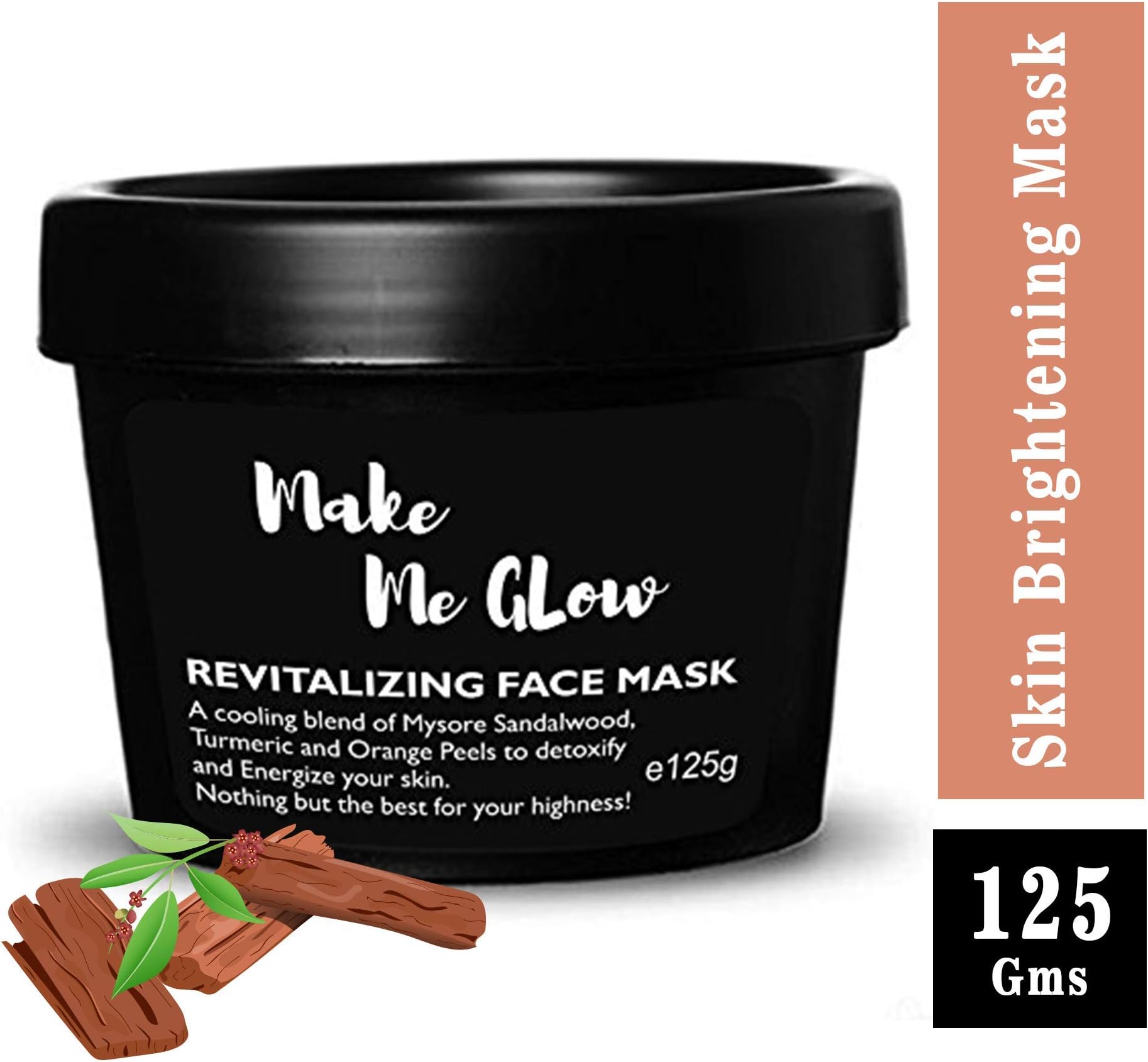 Ryaal Make Me Glow with Real Sandalwood Detan Face Pack and Scrub for Skin Whitening, Tightening, Glow and Sun Protectection for Men and Women