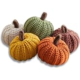 Your Heart's Content Mini Knit Pumpkins Set of 5, Fall D&eacute;cor (Autumn Set) | Cute cozy mini knit pumpkin decor for fall mantels, Thanksgiving tables, bowls, Autumn baskets, shelves and tiered trays