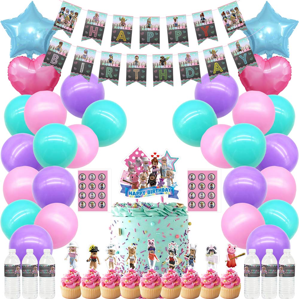 Buy 56 Girl Game Party Decorations Sandbox Game Party Supplies Favors 1