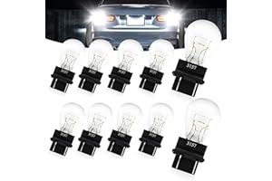 CIVWESI 10 PCS Car Instrument Light Bulb, 3157 12V 21/5W Brake Light, Waterproof Shock Resistant Dual Filament Lighting Halogen Lamp, Brake Light Turn Signal Side Marker Tail Light Bulb Replacement (White)
