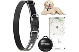 ZOIFADA Dog Collar with Tracker GPS - Unlimited Range/Tracking Device/Lost Mode for Dogs Adjustable Size Smart Collar Set - Works with Apple Find My (iOS only)