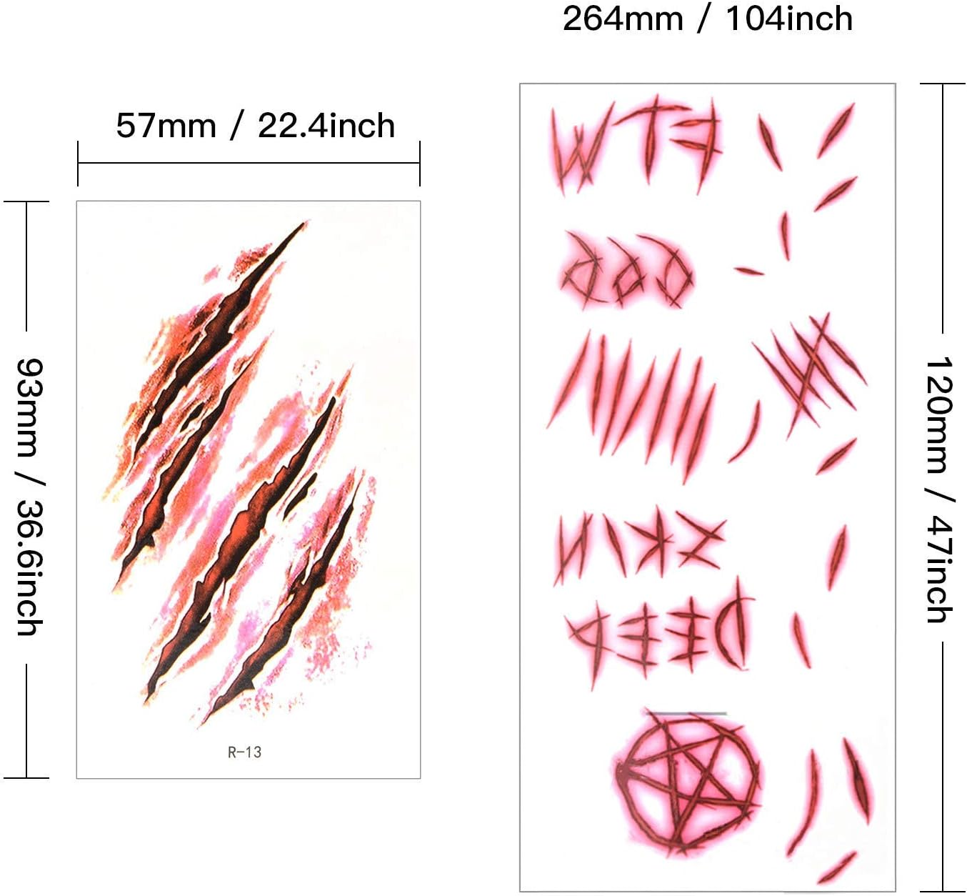 Alintor Halloween Make up Tattoos, Face Tattoo Stickers - Image 5