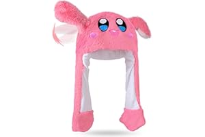 KOBATARO Ears Hat Cute Kawaii Hats with Moving Ears Flaps Plush Hat Christmas Gifts for Adults Teens Kids