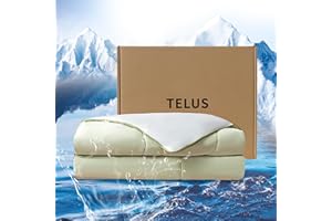 TELUS Cooling Comforter Full/Queen, Double Sided Arc-Chill Cooling Fiber Blanket, Lightweight Summer Quilt for Hot Sleeper Night Sweats, 90" x 90", Green