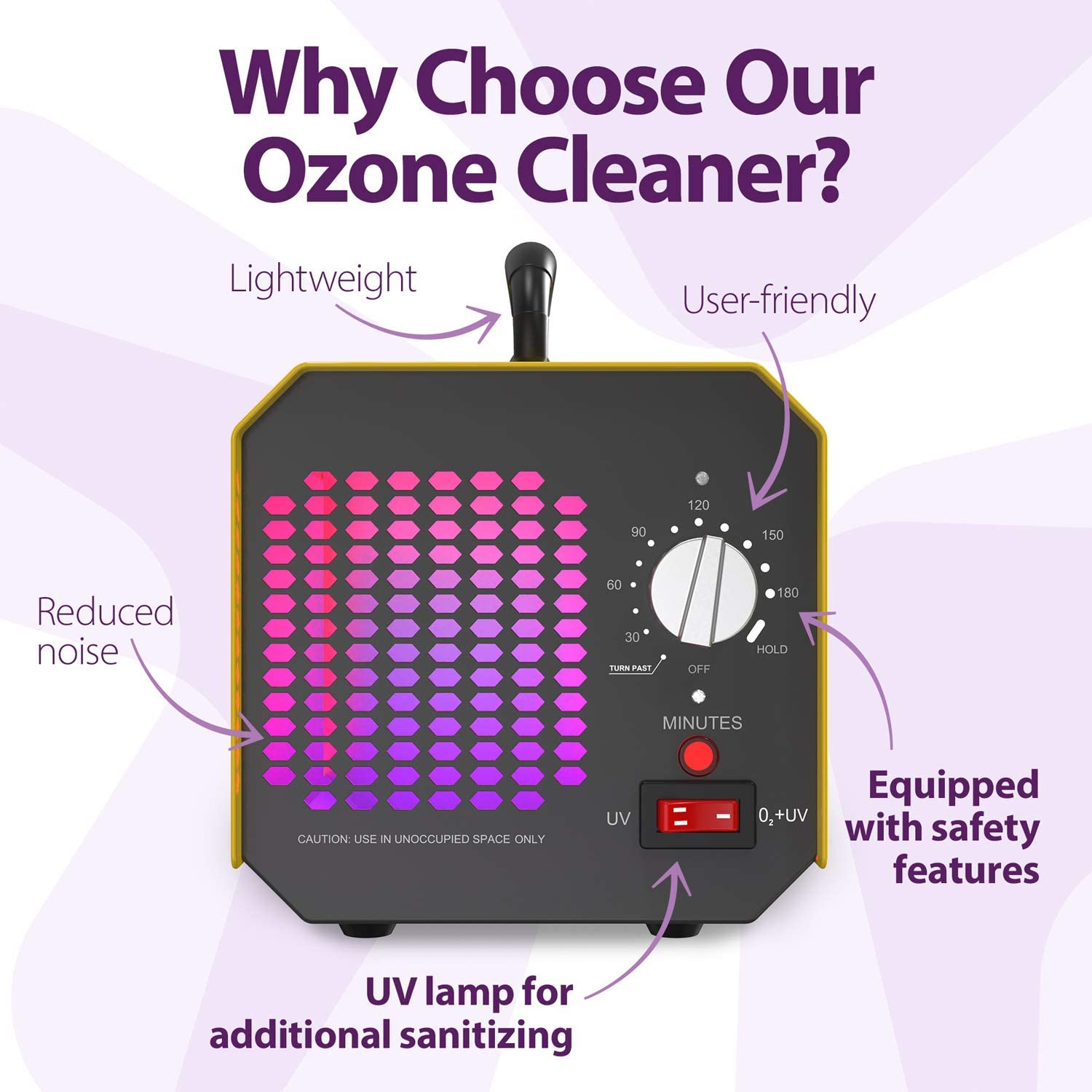 Home Sanitizer Solutions Ozone Generator for Home and Commercial Use -10,000mg/h, O3 Air Purifier and Ionizer Machine
