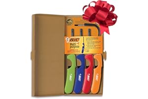 BIC Multi-Purpose Lighters, Long Lighter for Holiday Hosting, Assorted Colors, 4-Pack (Colors May Vary)