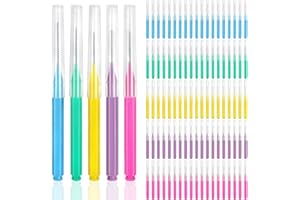 ewinever 100 Pieces Braces Brush for Cleaner, Toothpick Dental Tooth Flossing Head Oral Dental Hygiene Flosser Tooth Cleaning Tool (Mixed Color)