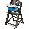 Keekaroo Height Right™ High Chair with Infant Insert & Tray, Espresso/Aqua (0051424KR-0001)