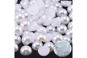 MKLKSDH 5000PCS 6mm Flatback Half Round Tiny Pearls White for Nail Art, Face Body Make Up, Crafts, DIY, Shoes, Salon Use - Small Half Pearls Rhinestones for Home and Nails