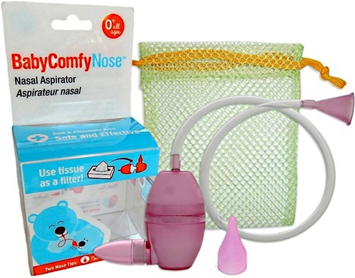 BabyComfy Nasal Aspirator - Hygienically & Safely Removes Baby’s Nasal Mucus (Pink)