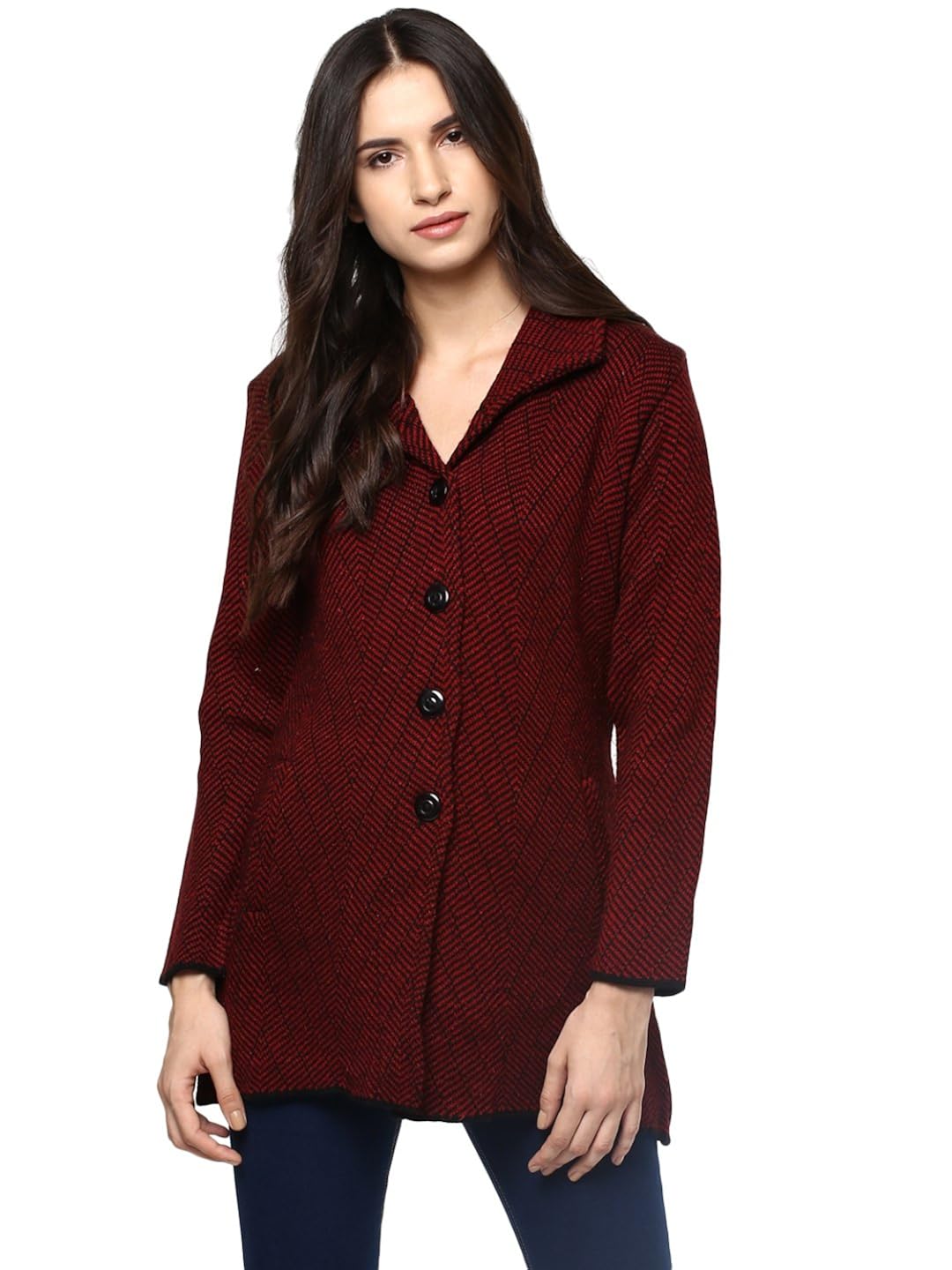 cayman women red patterned coat