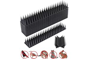 GEULIEBY Bird Spikes, 20 Pack Pigeon Spikes, High Thorn Bird Spikes for Outside, Bird Deterrent for Small Bird Cat Squirrel, Easy Installation Bird Deterrent Spikes use for Balcony Courtyard Outdoor Roof