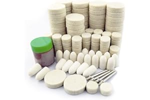 Merryland Flet Polishing Wheel for Dremel 145pcs, Polishing Pad Buffing Wheel Cone 140pcs Polishing Compound Paste 1pcs and Mandrel 4pcs, Rotary Tool Accessory Set Electric Power Tool DIY, RMTA145C1