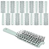Bulk Hair Brushes for Homeless Individually Wrapped, Hair Brush Bulk, Fashion Green Hair Brush for Curly Hair Suitable for Homeless,Shelter,Air Bnb/Hotel (12 PCS)