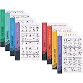 PosterMate - FitMate 8-Pack Workout Exercise Poster Bundle Set - Dumbbell, Barbell, Bodyweight, Kettlebell, and More Fitness