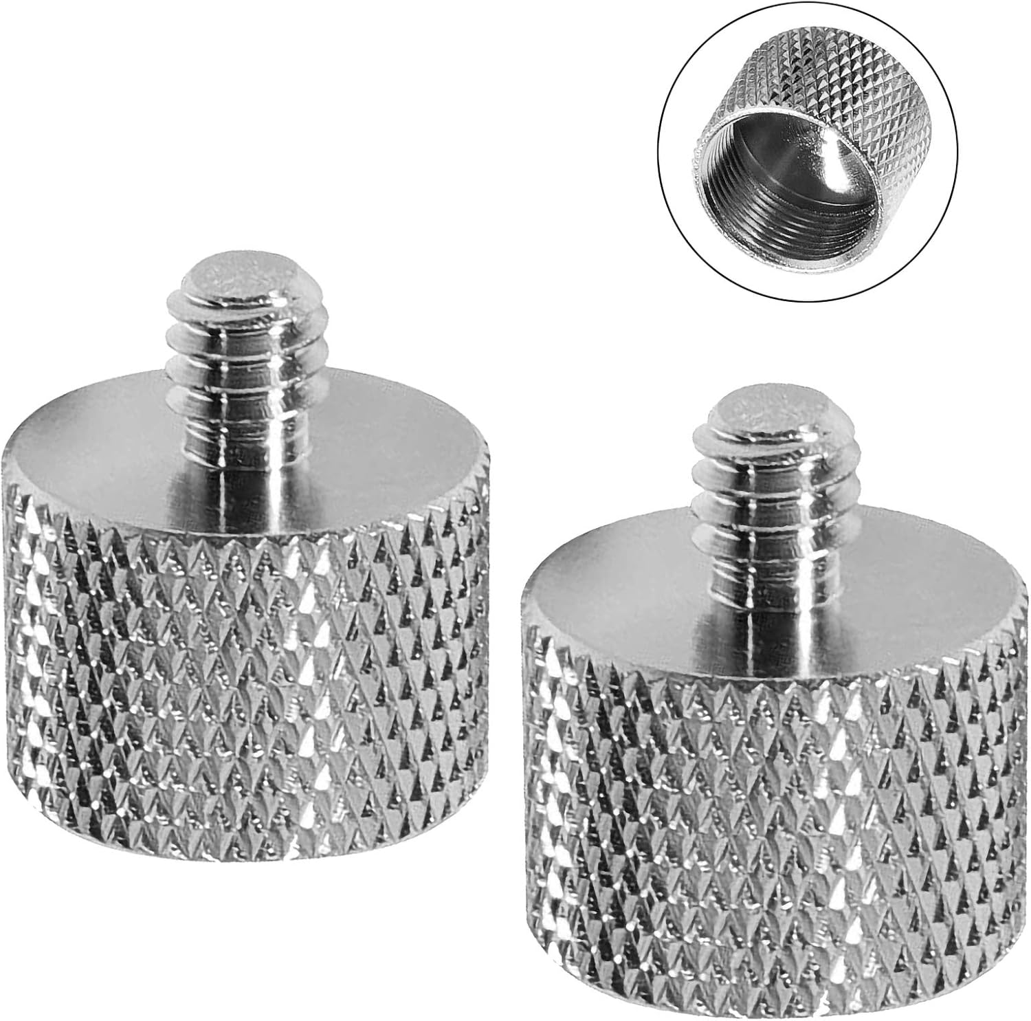 2 Pieces 1/4 to 5/8 Microphone Stand Adapter, Male to Female Threaded