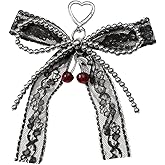 MakeMeChic Women's Bow Bag Charm Cute Keychain Ribbon Metal Retro Y2K Accessories