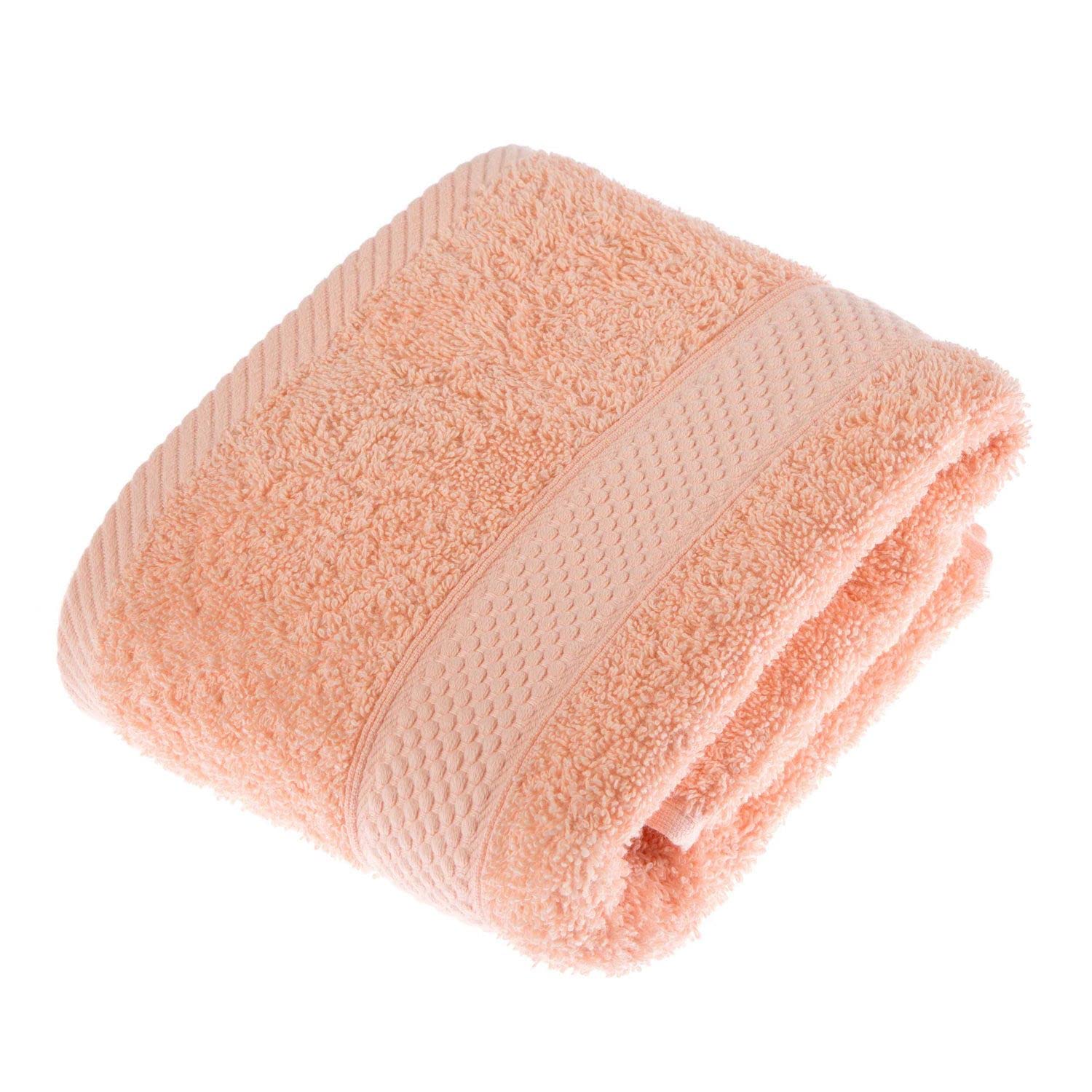 HOMESCAPES Peach Turkish Cotton Hand Towel Super Soft Thick & Absorbent 500 GSM Towel Heavy Weight for everyday Luxury