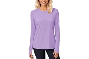 MAGCOMSEN Women’s Long Sleeve Shirts UPF 80+ Sun Protection Quick Dry Workout T-Shirts Swim Rash Guard with Thumb Holes